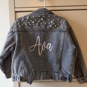 Pearl Embellished Denim Jacket